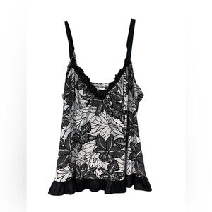 Linea Donatella Size XL Black and White Y2K 90s Whimisigoth Camisole Fairycore